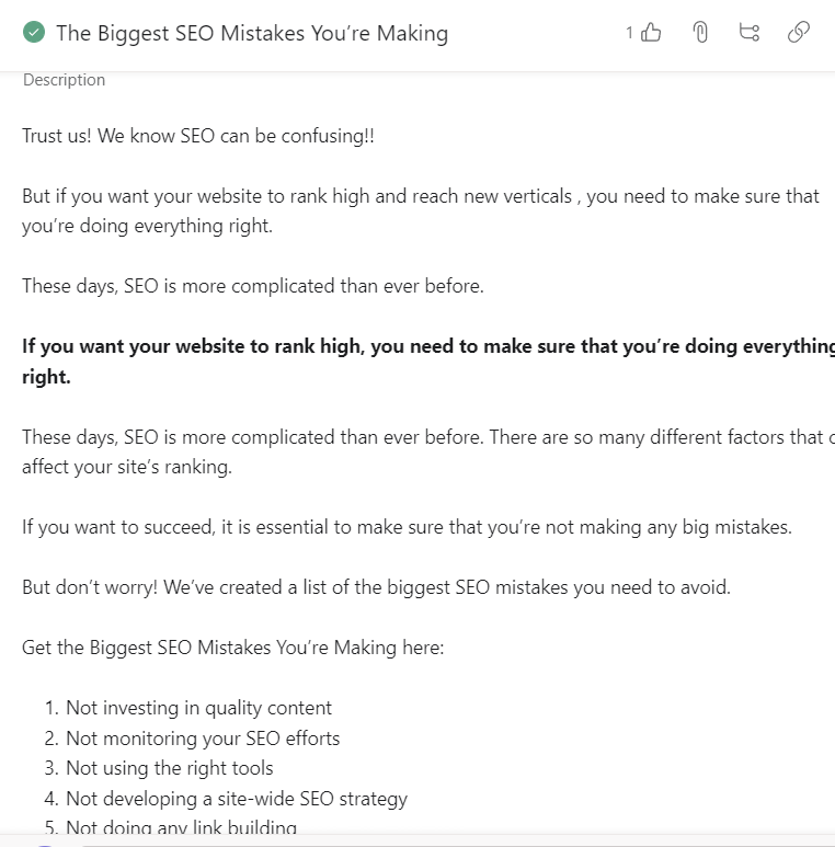 SEO Mistakes